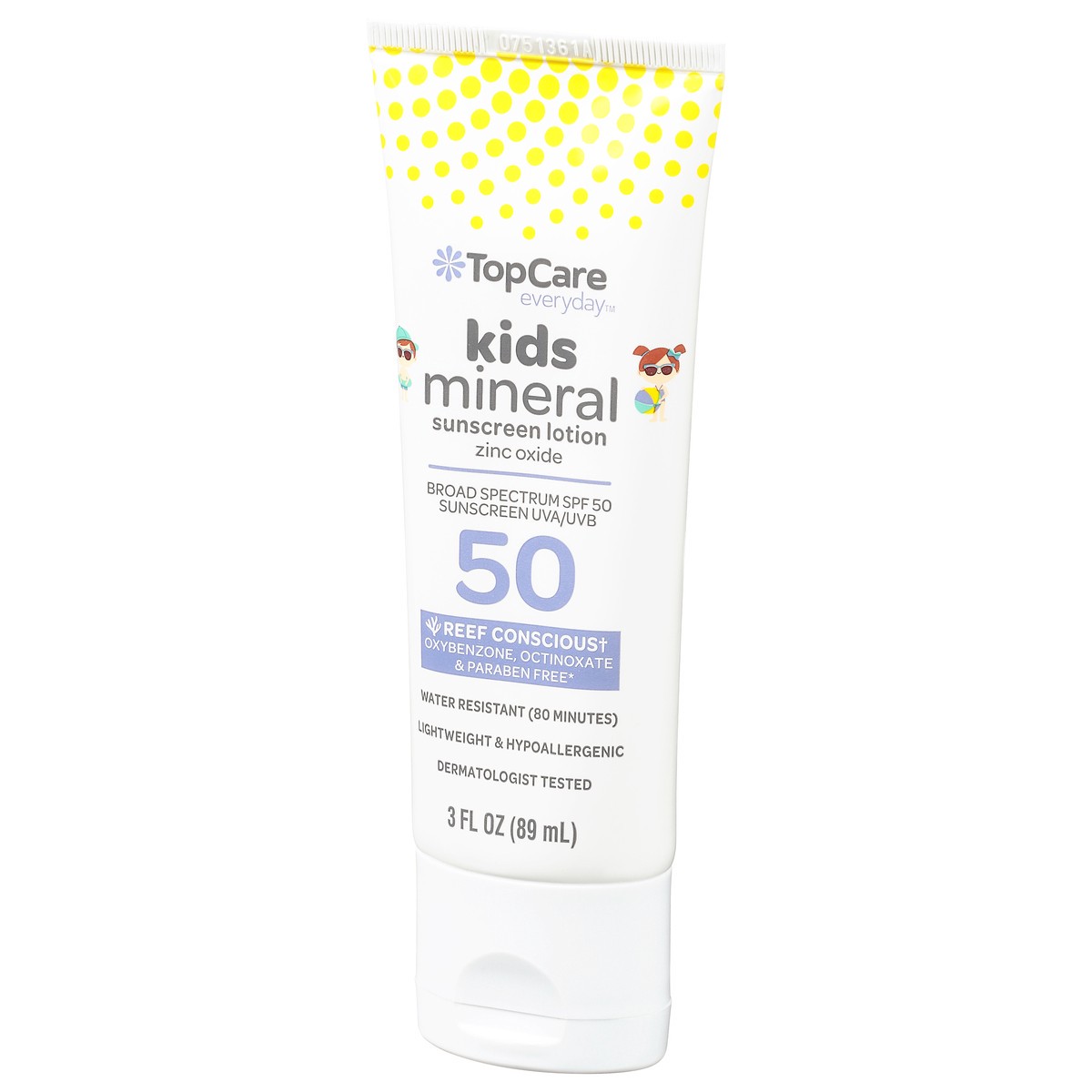 slide 6 of 9, TopCare Everyday Kids Mineral Broad Spectrum SPF 50 Sunscreen Lotion 3 fl oz, 3 oz