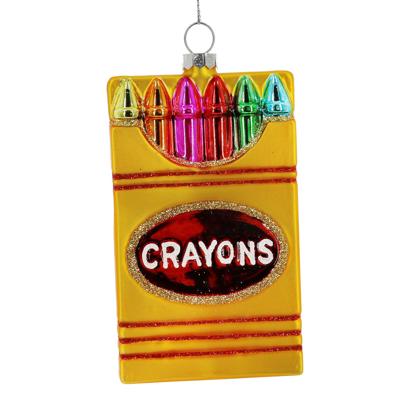slide 2 of 4, 5" Crayons Glass Ornament By Ashland, 2.5 in x 0.75 in x 4.875 in