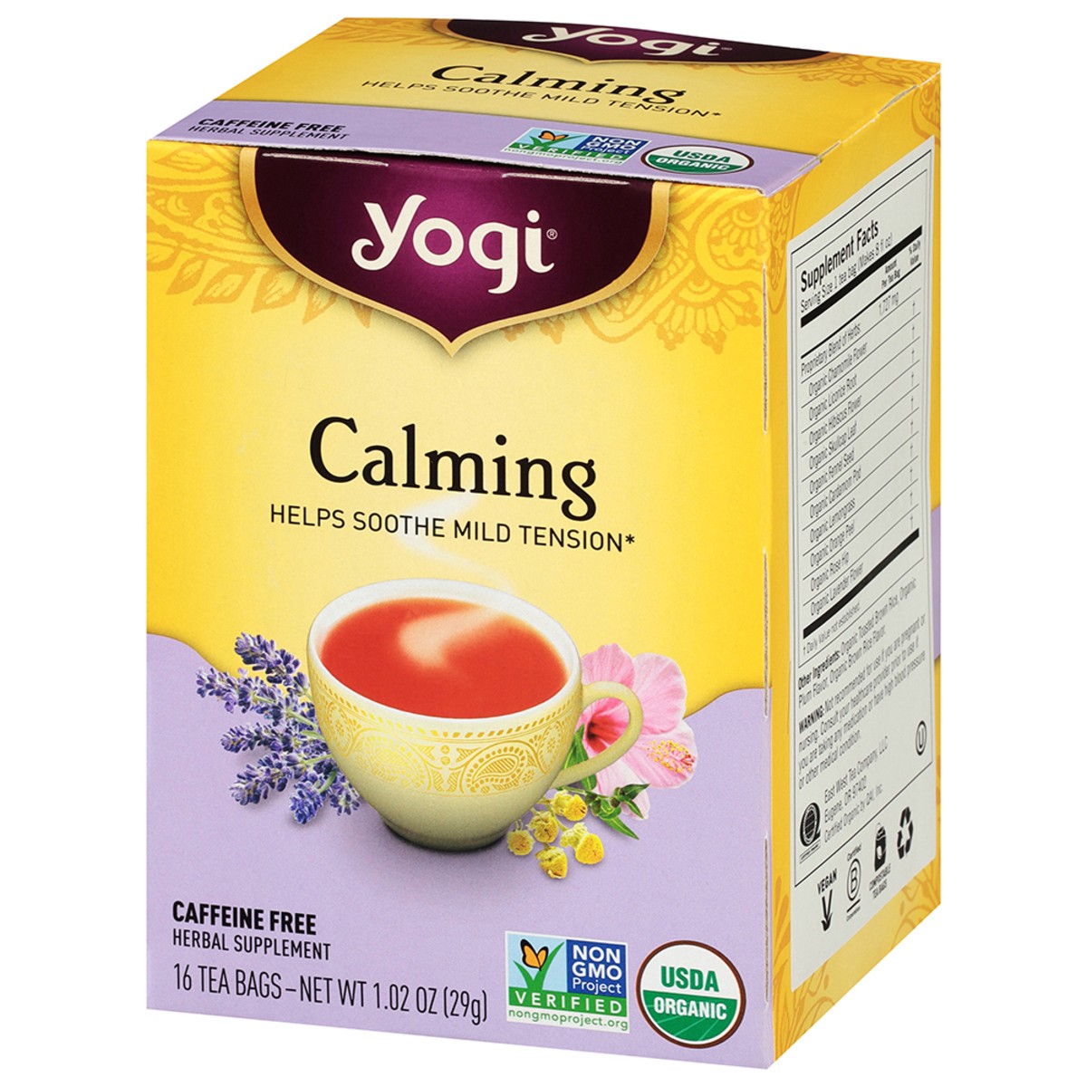 slide 5 of 9, Yogi Caffeine Free Calming Tea Bags Herbal Supplement 16 ea, 16 ct