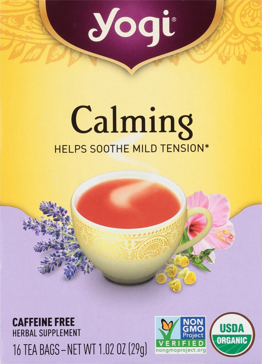 slide 3 of 9, Yogi Caffeine Free Calming Tea Bags Herbal Supplement 16 ea, 16 ct