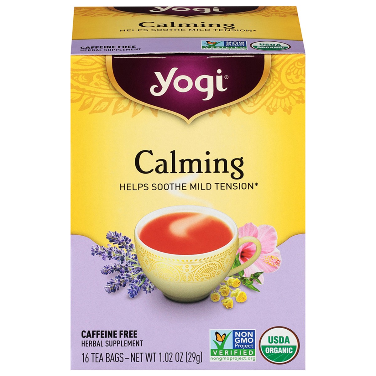 slide 1 of 9, Yogi Caffeine Free Calming Tea Bags Herbal Supplement 16 ea, 16 ct
