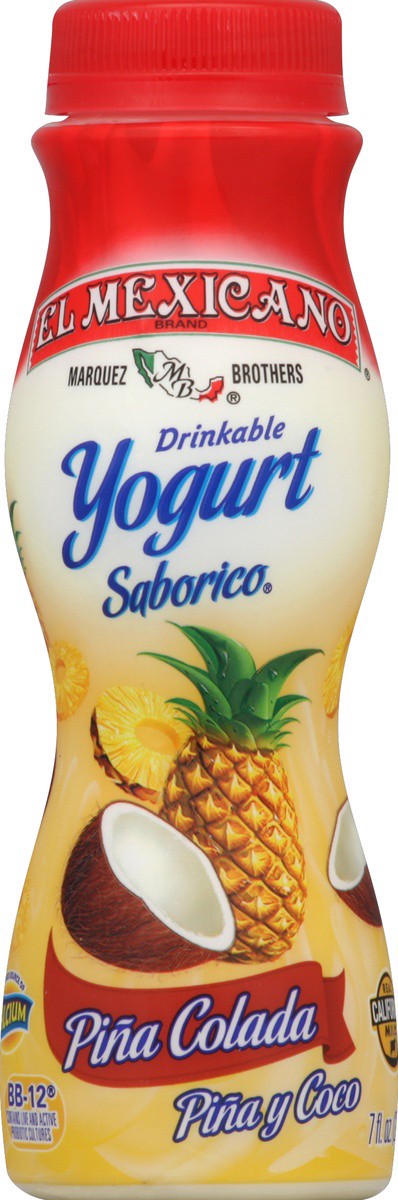 slide 3 of 5, El Mexicano Saborico Pina Colada Yogurt Drink 7 fl oz, 7 oz