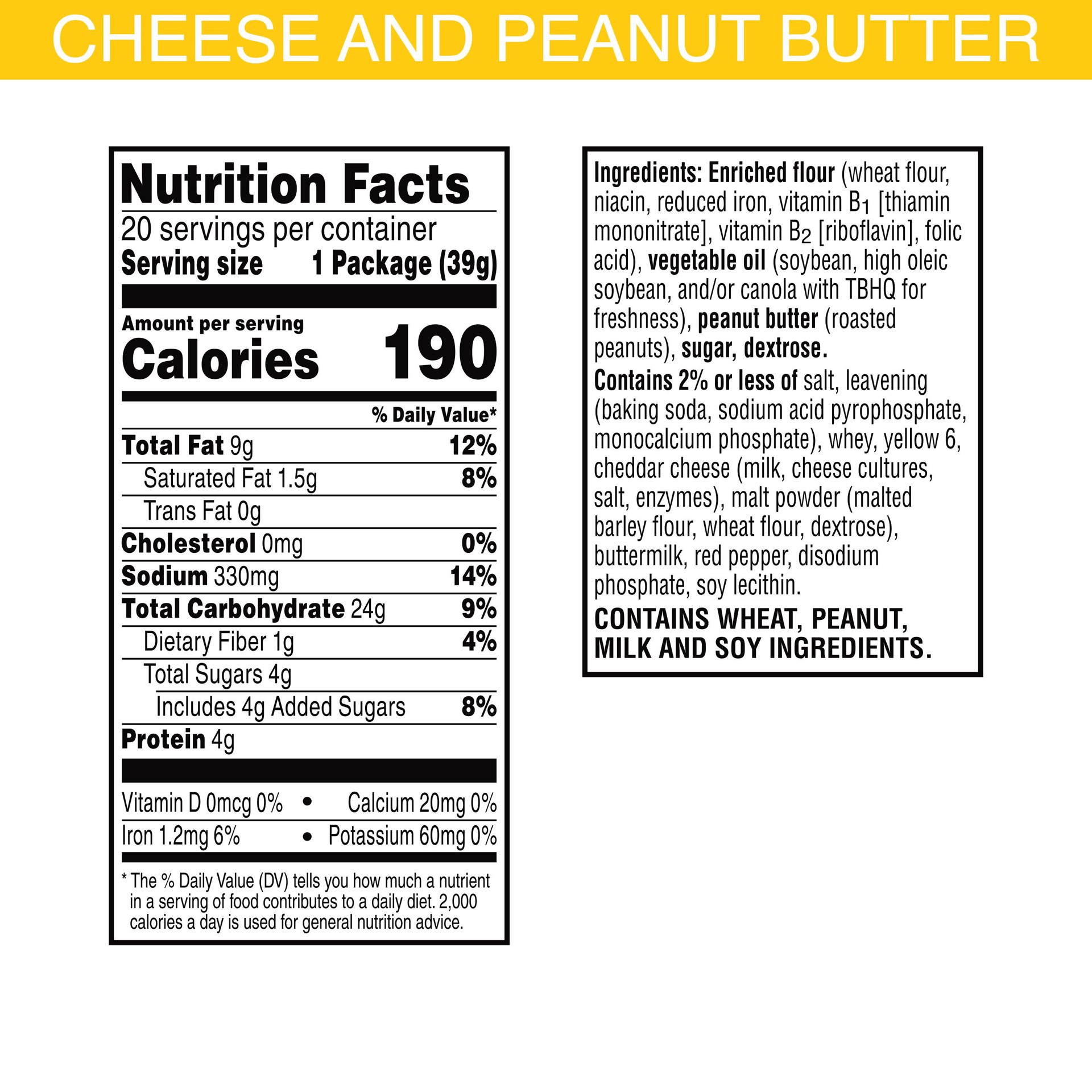 slide 3 of 5, Keebler Cheese and Peanut Butter Sandwich Crackers, 20 ct
