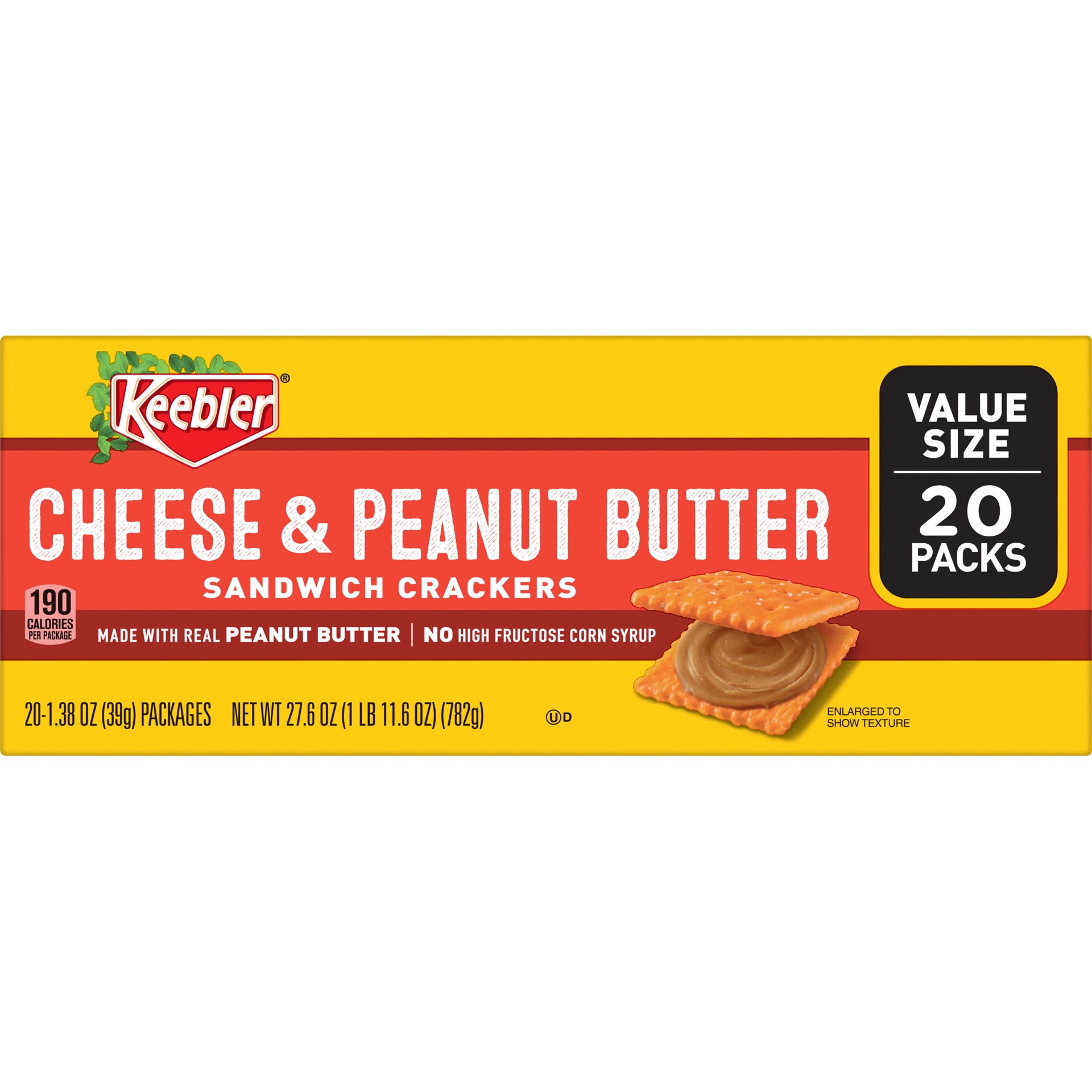 slide 2 of 5, Keebler Cheese and Peanut Butter Sandwich Crackers, 20 ct