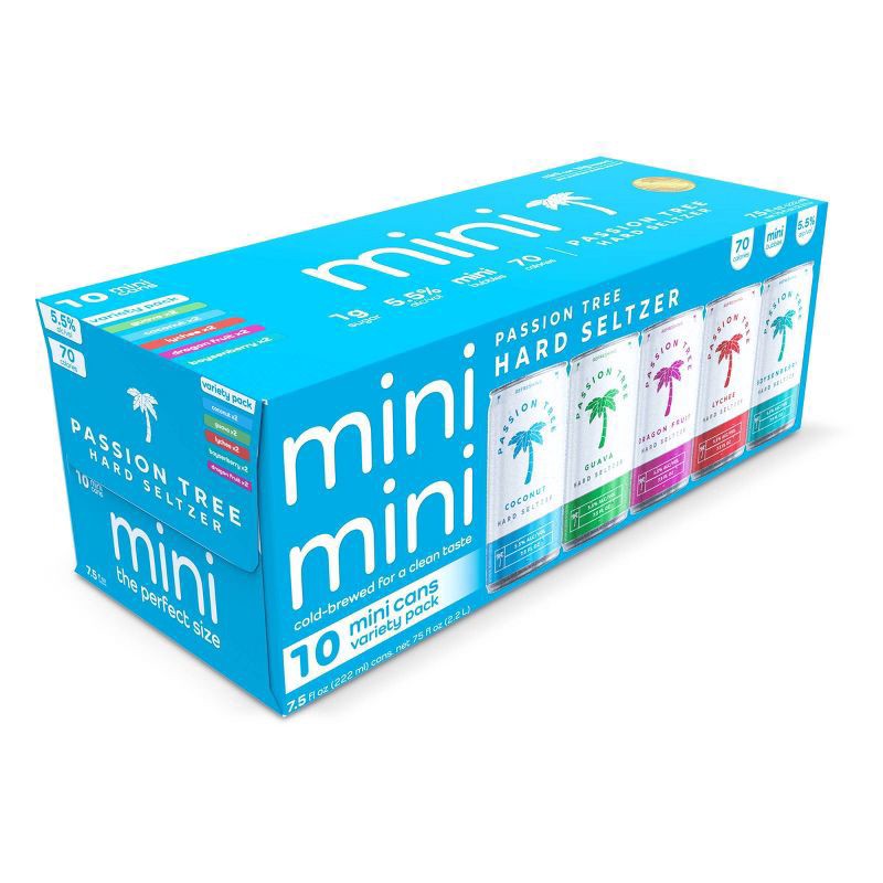 slide 1 of 7, Passion Tree minis Hard Seltzer Variety Pack - 10pk/7.5 fl oz, 10 ct; 7.5 oz