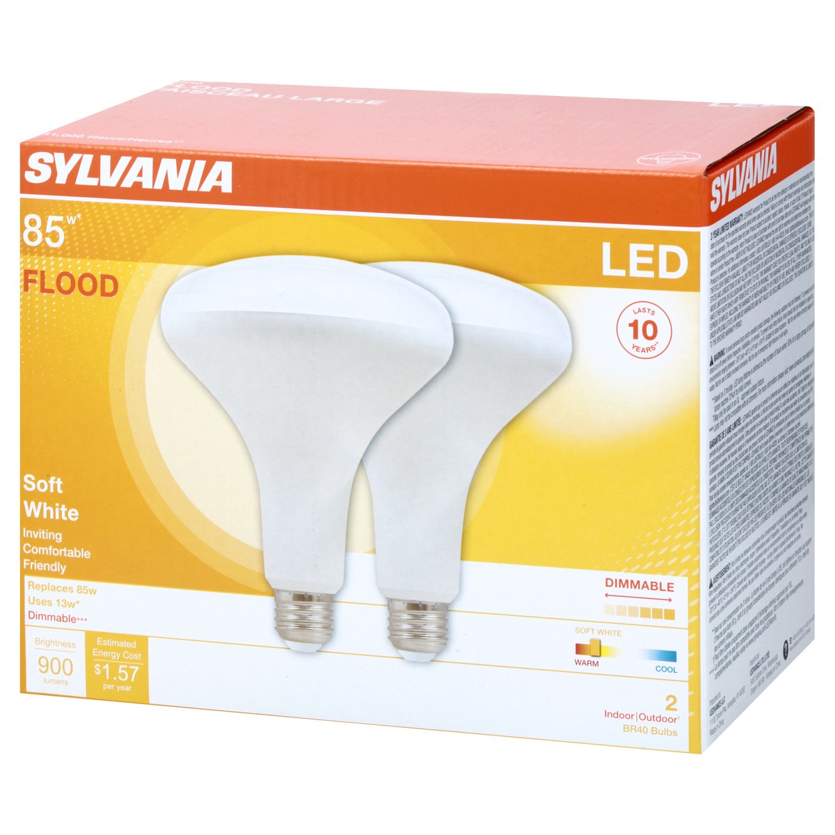 slide 8 of 9, Sylvania LED Flood Soft White 13 Watts Light Bulbs 2 ea, 2 ct