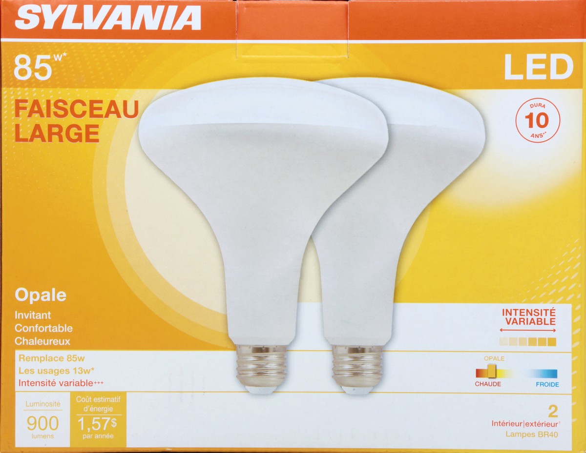 slide 3 of 9, Sylvania LED Flood Soft White 13 Watts Light Bulbs 2 ea, 2 ct