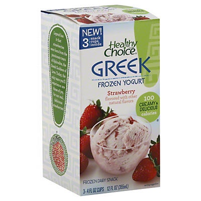 slide 1 of 1, Healthy Choice Strawberry Greek Frozen Yogurt, 12 oz