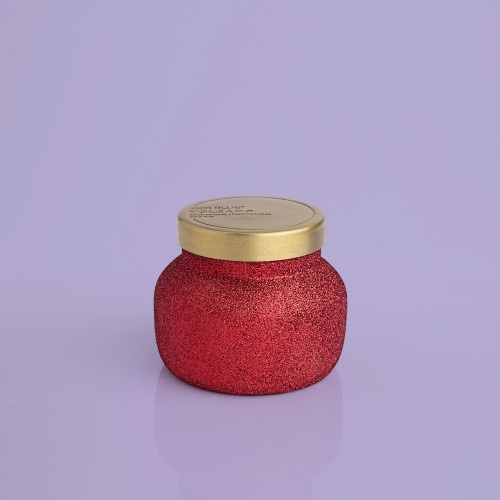 slide 1 of 1, Capri Blue Volcano Red Glitter Petite Candle 8 Oz, 1 ct