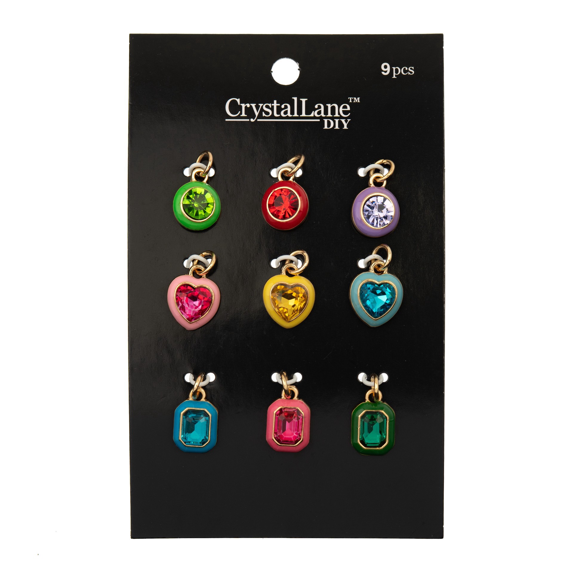 slide 2 of 3, Crystal Lane Diy Gold Enamel Rhinestone Charms, 9ct., 9 ct