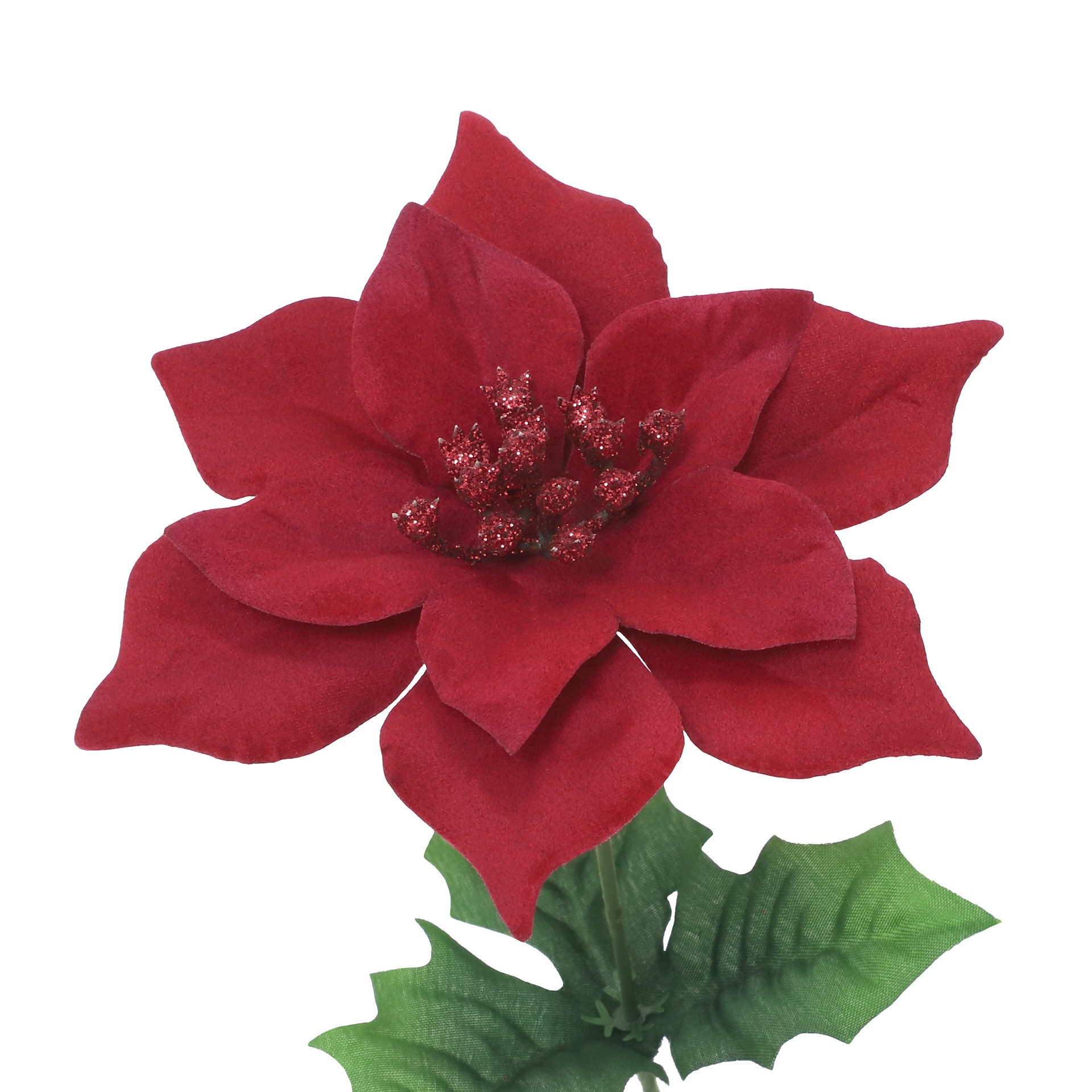 slide 2 of 3, 12" Poinsettia With Glitter Bush By Ashland, 8 in x 8 in x 12 in