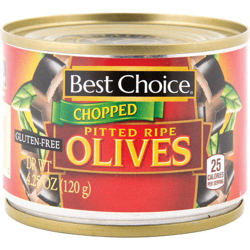 slide 1 of 1, Best Choice Chopped Pitted Ripe Olives, 4.25 oz