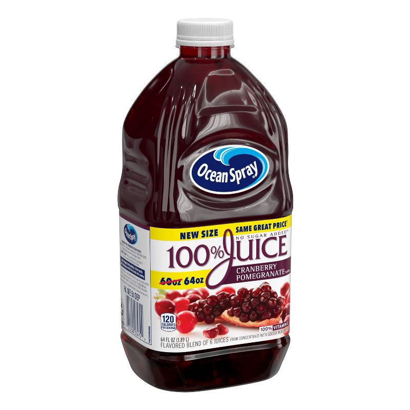 slide 2 of 5, Ocean Spray 100% Cranberry-Pomegranate Juice - 64 fl oz Bottle, 64 fl oz