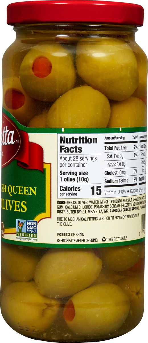 slide 6 of 7, Mezzetta Imported Spanish Queen Martini Olives, 10 oz