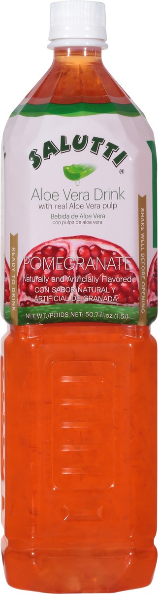 slide 4 of 14, Salutti Pomegranate Aloe Vera Drink with Real Aloe Vera Pulp 50.7 fl oz, 50.7 fl oz