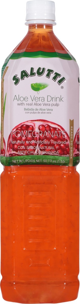 slide 11 of 14, Salutti Pomegranate Aloe Vera Drink with Real Aloe Vera Pulp 50.7 fl oz, 50.7 fl oz