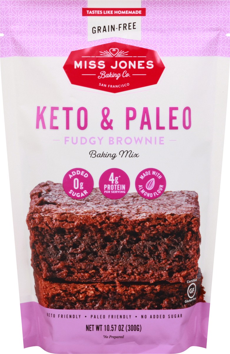 slide 1 of 9, Miss Jones Keto & Paleo Fudgy Brownie Baking Mix 10.57 oz, 10.57 oz