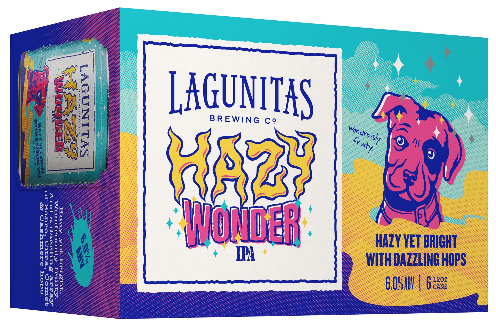 slide 5 of 5, Lagunitas Ipa Hazy Wonder Beer 6 ea Box, 6 ct; 12 fl oz