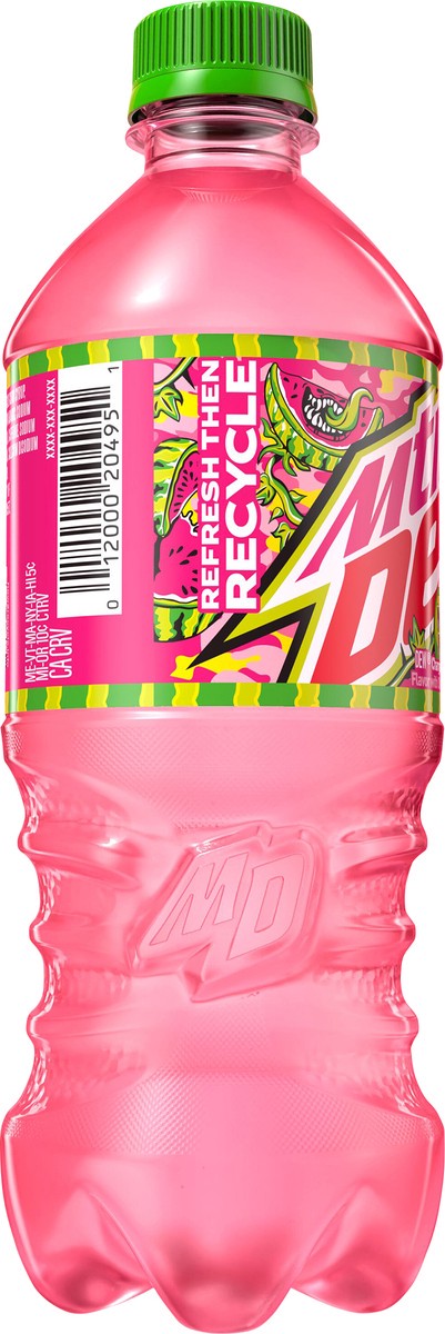 slide 3 of 10, Mountain Dew Major Melon Dew Charged With Watermelon 20 Fl Oz, 20 fl oz