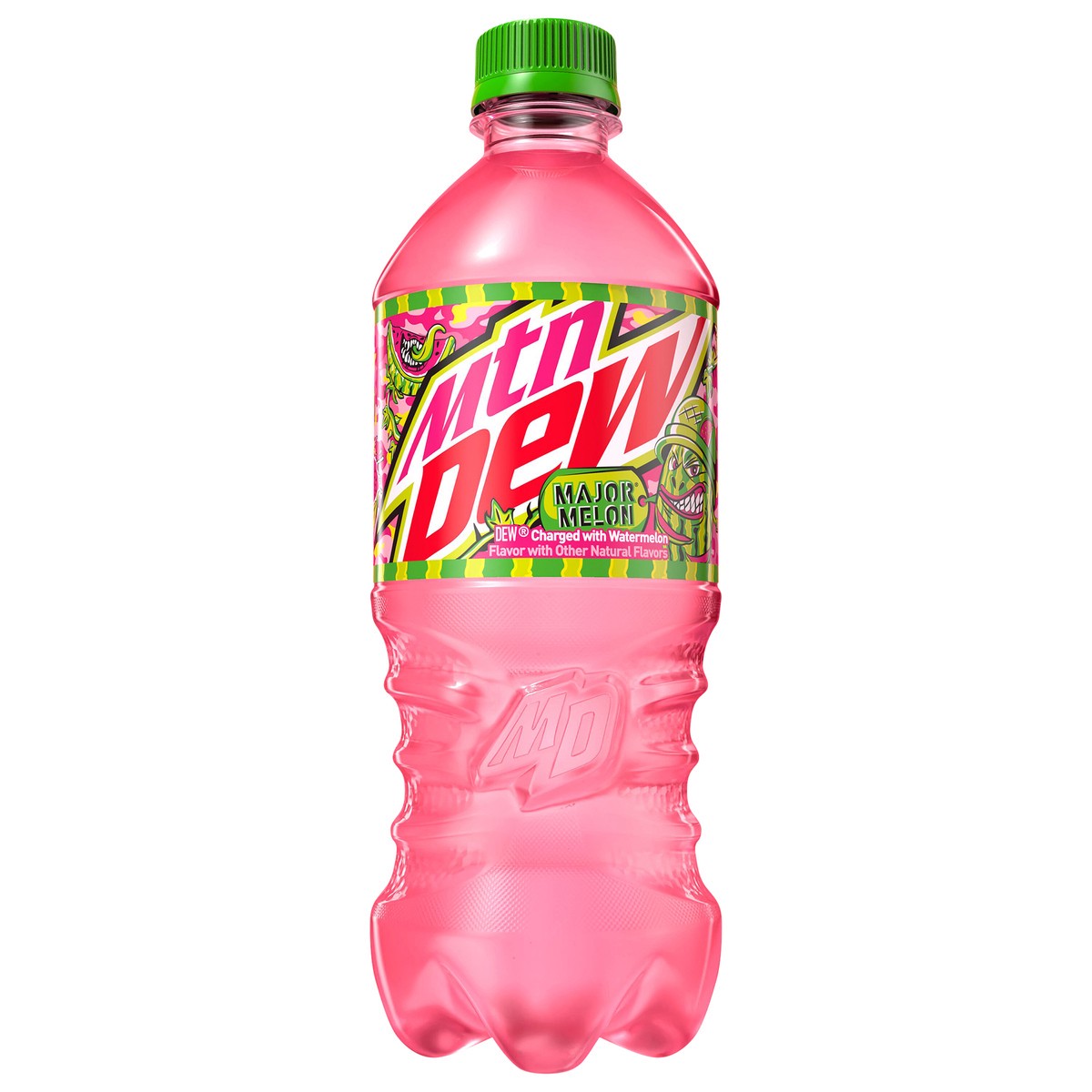 slide 5 of 10, Mountain Dew Major Melon Dew Charged With Watermelon 20 Fl Oz, 20 fl oz