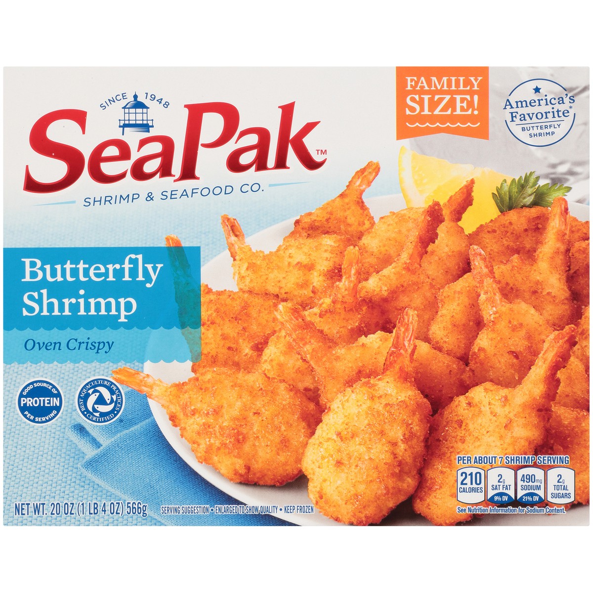 slide 1 of 14, SeaPak Shrimp & Seafood Co. Butterfly Shrimp 20 oz. Box, 20 oz