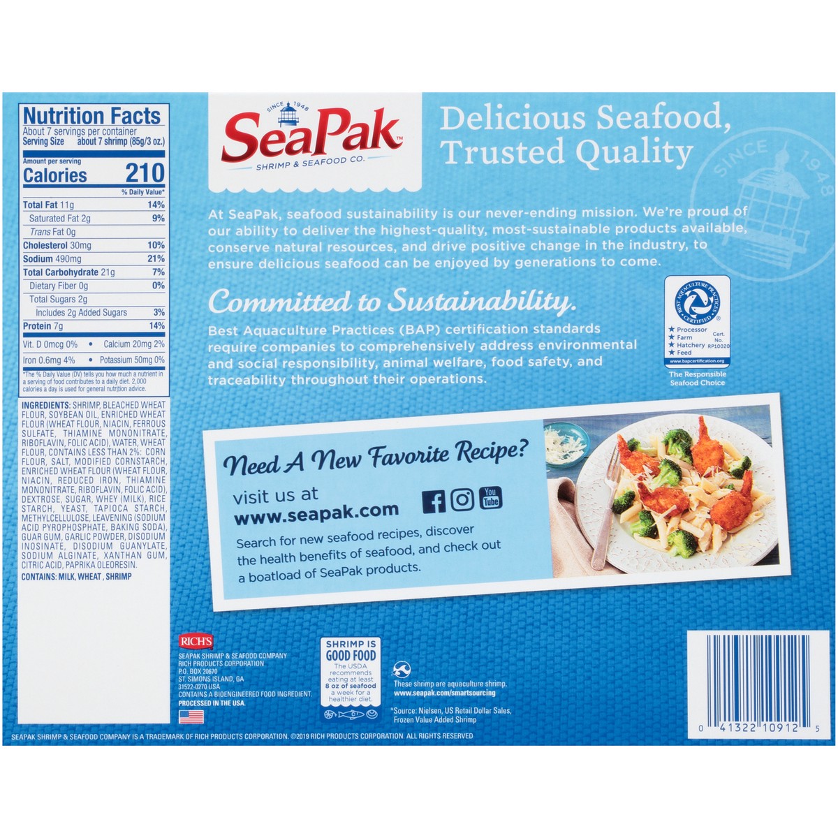 slide 14 of 14, SeaPak Shrimp & Seafood Co. Butterfly Shrimp 20 oz. Box, 20 oz