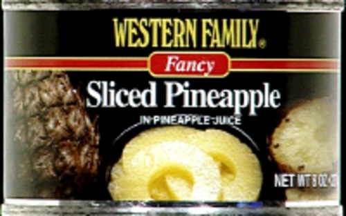 slide 1 of 1, Western Family Sliced Pineapple, 8 oz