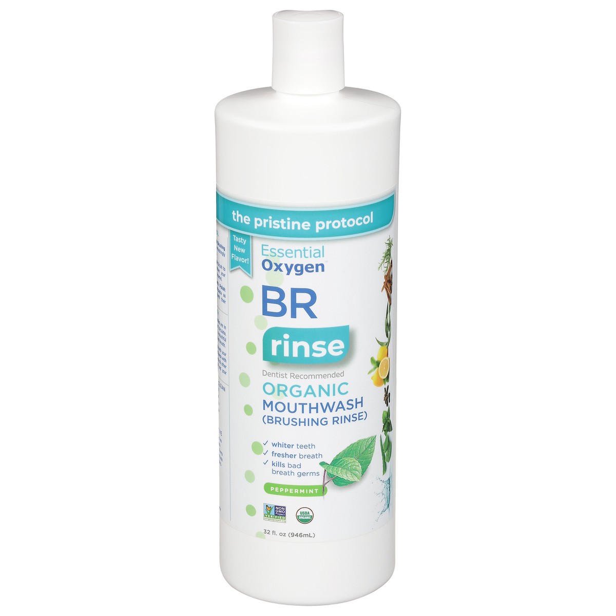 slide 4 of 13, Essential Oxygen Organic Brushing Rinse Peppermint Mouthwash 32 fl oz, 32 fl oz