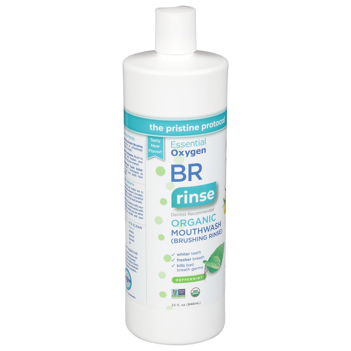 slide 9 of 13, Essential Oxygen Organic Brushing Rinse Peppermint Mouthwash 32 fl oz, 32 fl oz