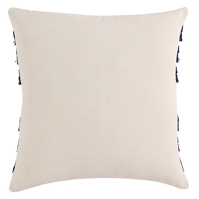 slide 2 of 2, Morgan Home Square Decorative Fringe Throw Pillow Cover - Navy Blue, 1 ct