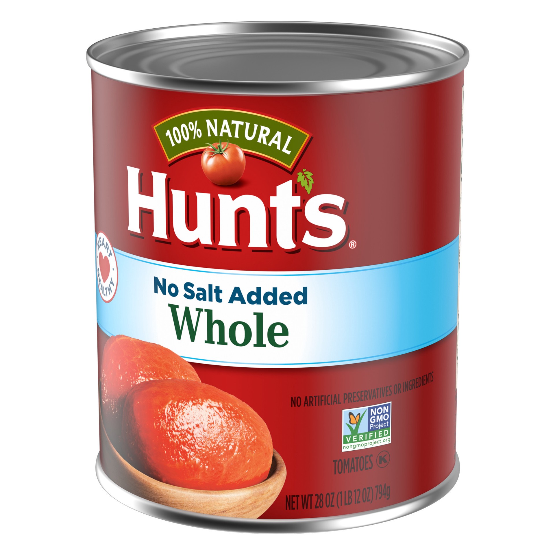 slide 2 of 5, Hunt's Whole Peeled Plum Tomatoes No Salt Added, 28 oz, 28 oz