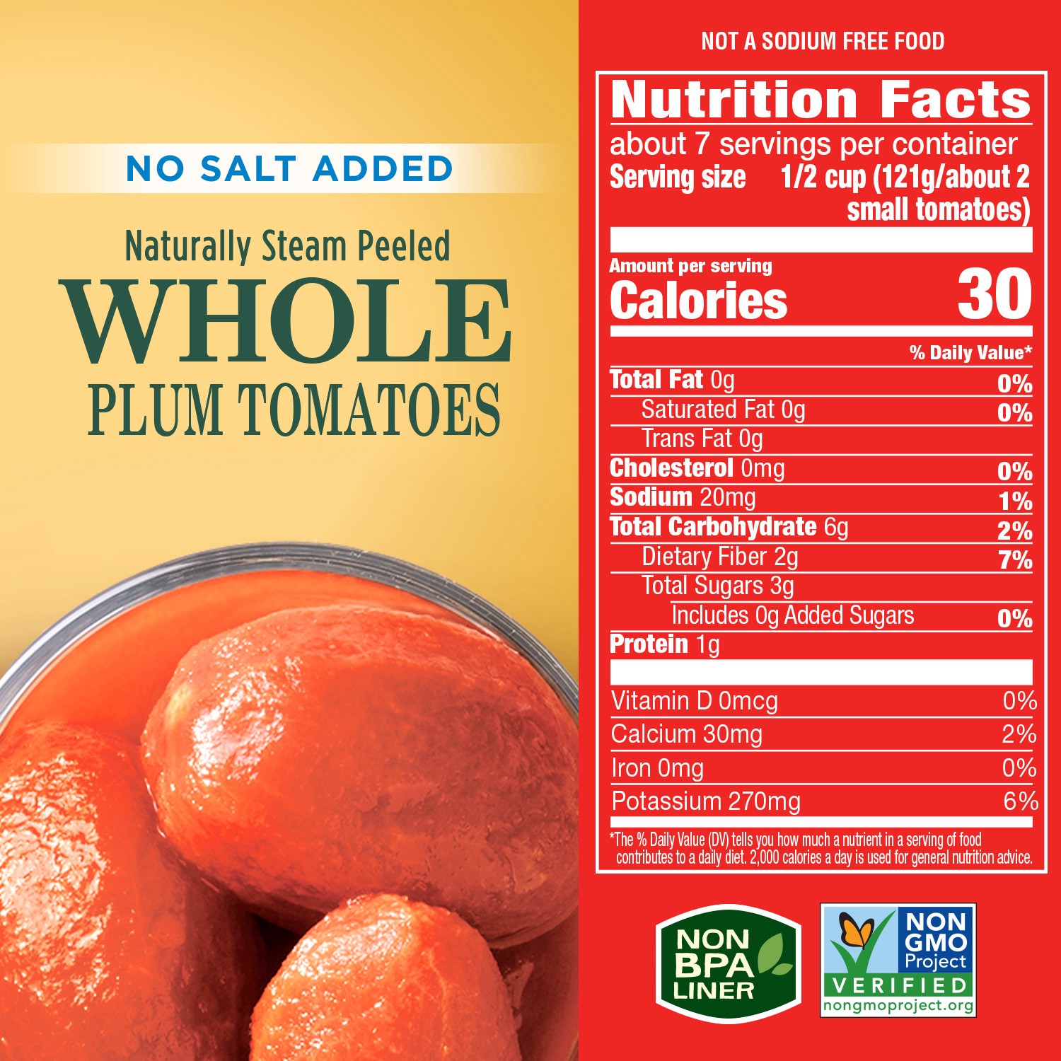 slide 3 of 5, Hunt's Whole Peeled Plum Tomatoes No Salt Added, 28 oz, 28 oz