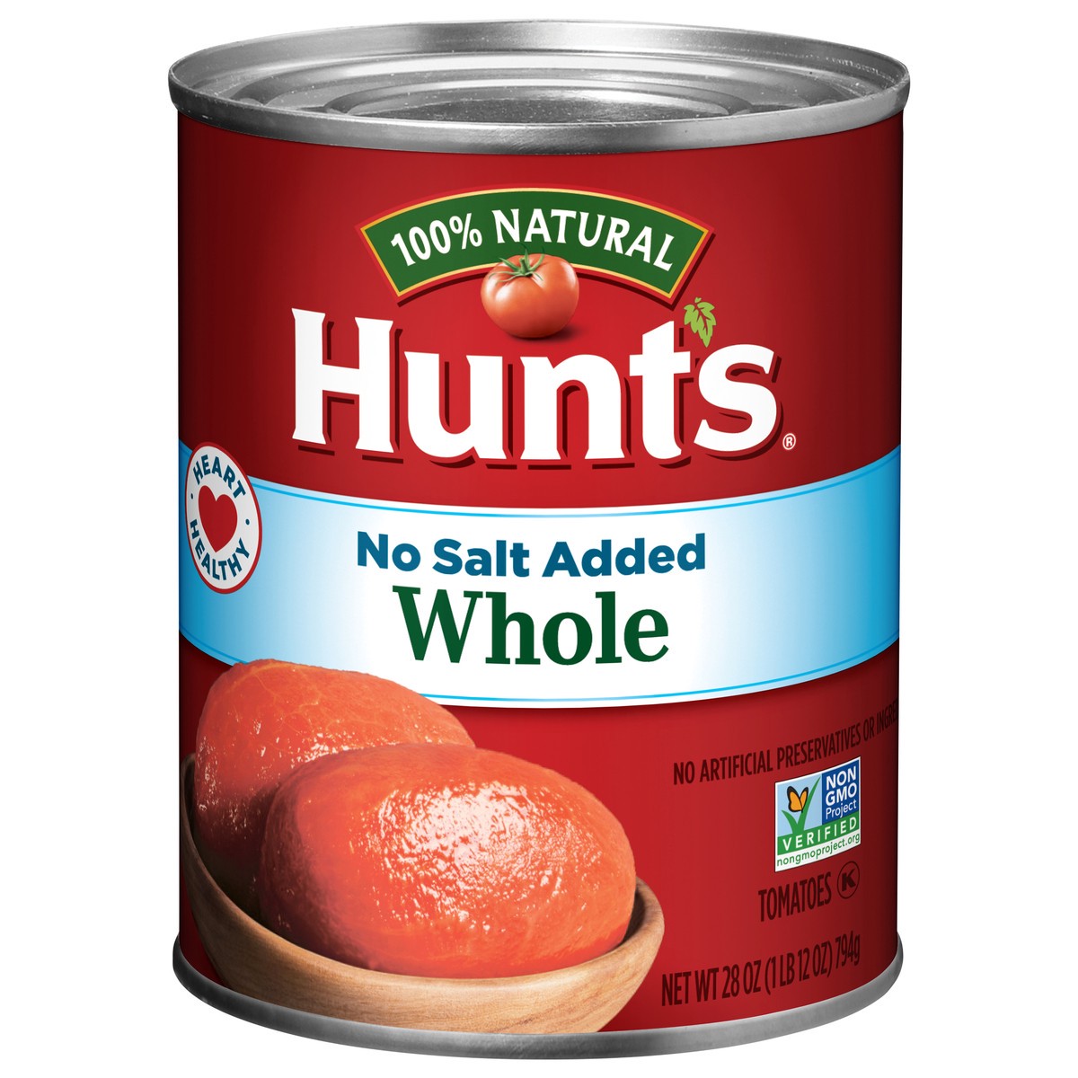 slide 1 of 5, Hunt's Whole Peeled Plum Tomatoes No Salt Added, 28 oz, 28 oz