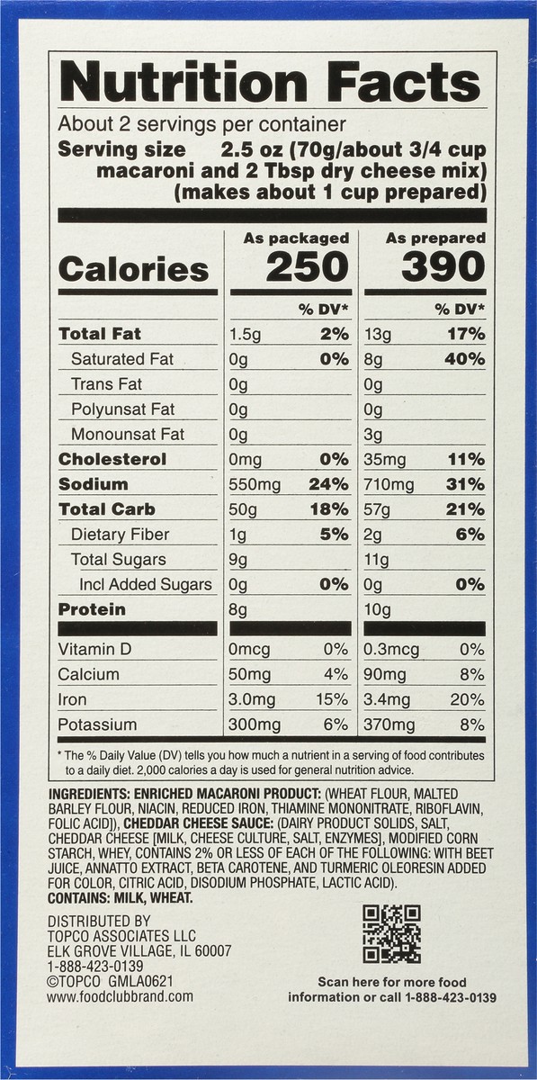 slide 7 of 9, Food Club Spirals Macaroni & Cheese Dinner 5.5 oz, 5.5 oz