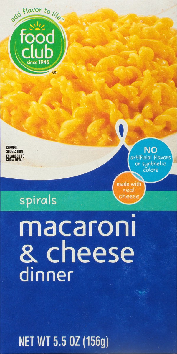 slide 3 of 9, Food Club Spirals Macaroni & Cheese Dinner 5.5 oz, 5.5 oz