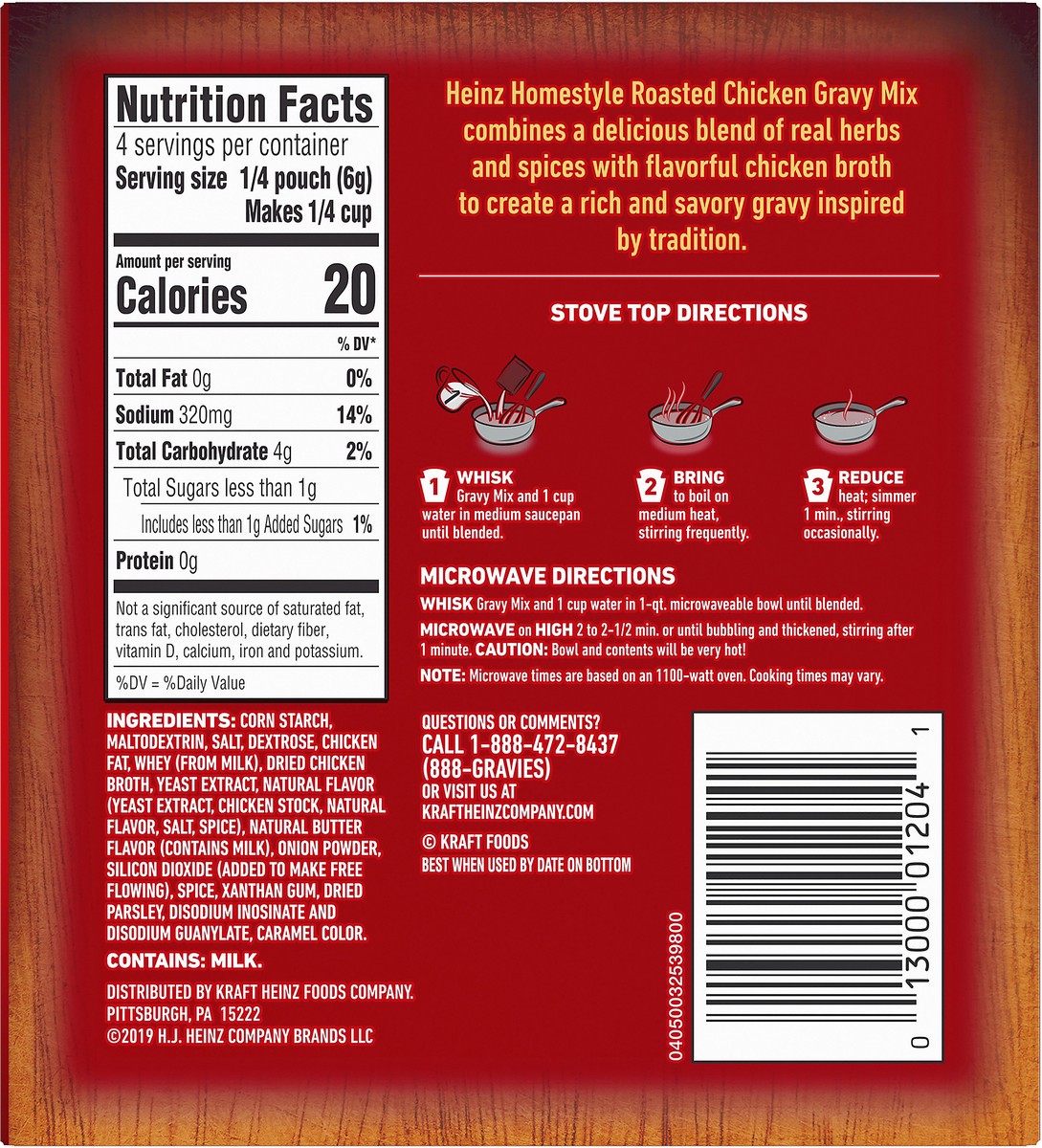 slide 2 of 9, Heinz Home Style Roasted Chicken Gravy Mix, 0.87 oz Box, 0.87 oz