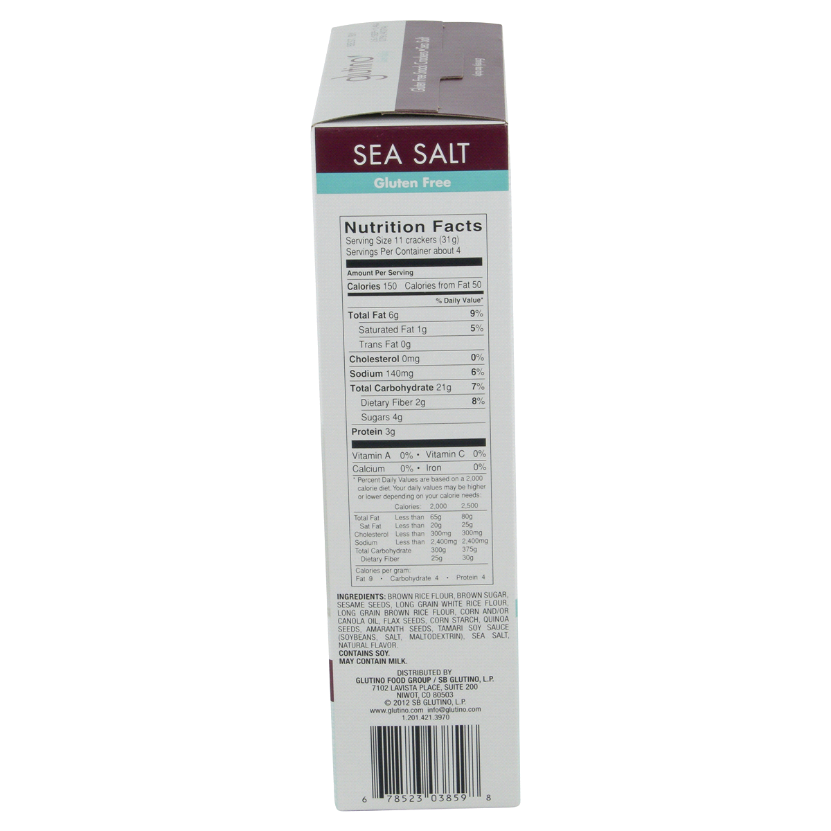 slide 3 of 6, Glutino Gluten Free Cracker Sea Salt, 4.25 oz