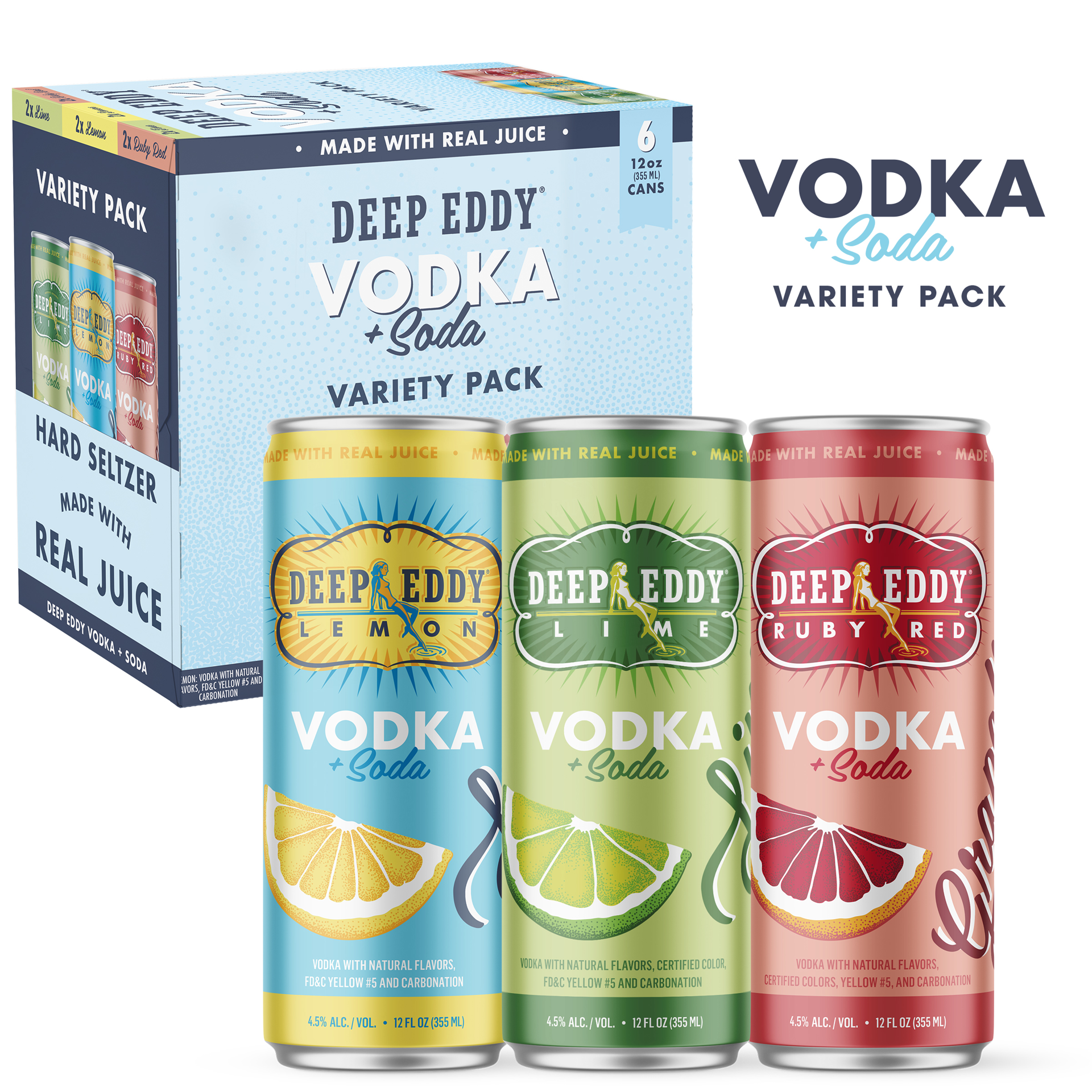 slide 2 of 3, Deep Eddy Orig Variety Pack 4Pk Can 355M, 6 ct; 12 oz