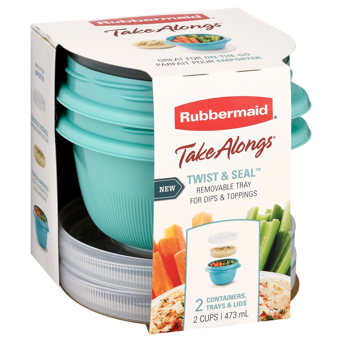 slide 7 of 9, Rubbermaid Take Alongs Twist & Seal Containers, Trays & Lids 2 ea, 2 ct