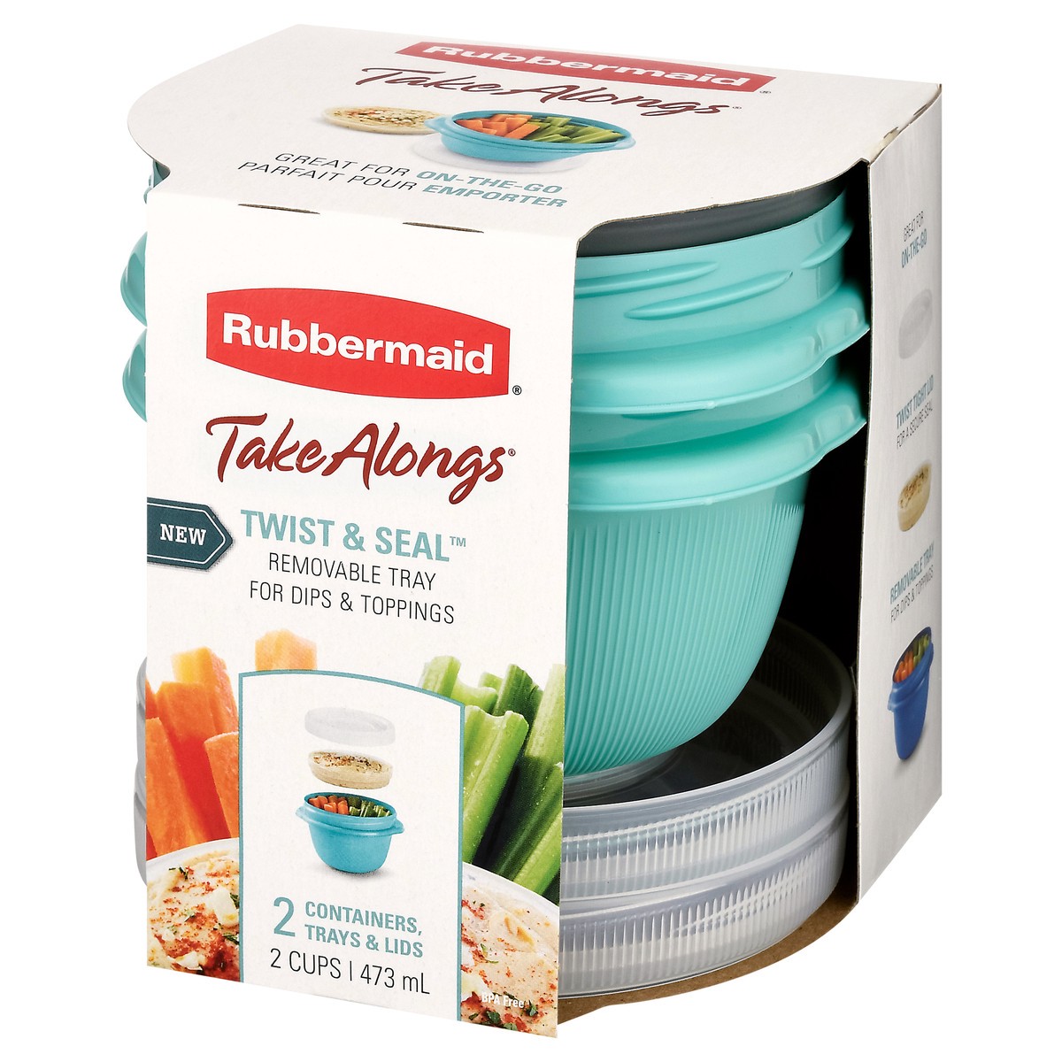 slide 6 of 9, Rubbermaid Take Alongs Twist & Seal Containers, Trays & Lids 2 ea, 2 ct