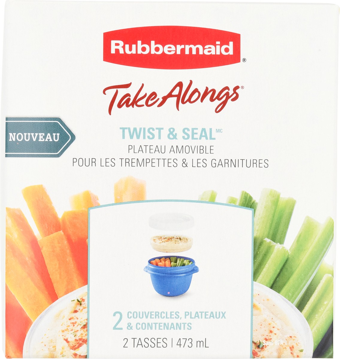 slide 2 of 9, Rubbermaid Take Alongs Twist & Seal Containers, Trays & Lids 2 ea, 2 ct