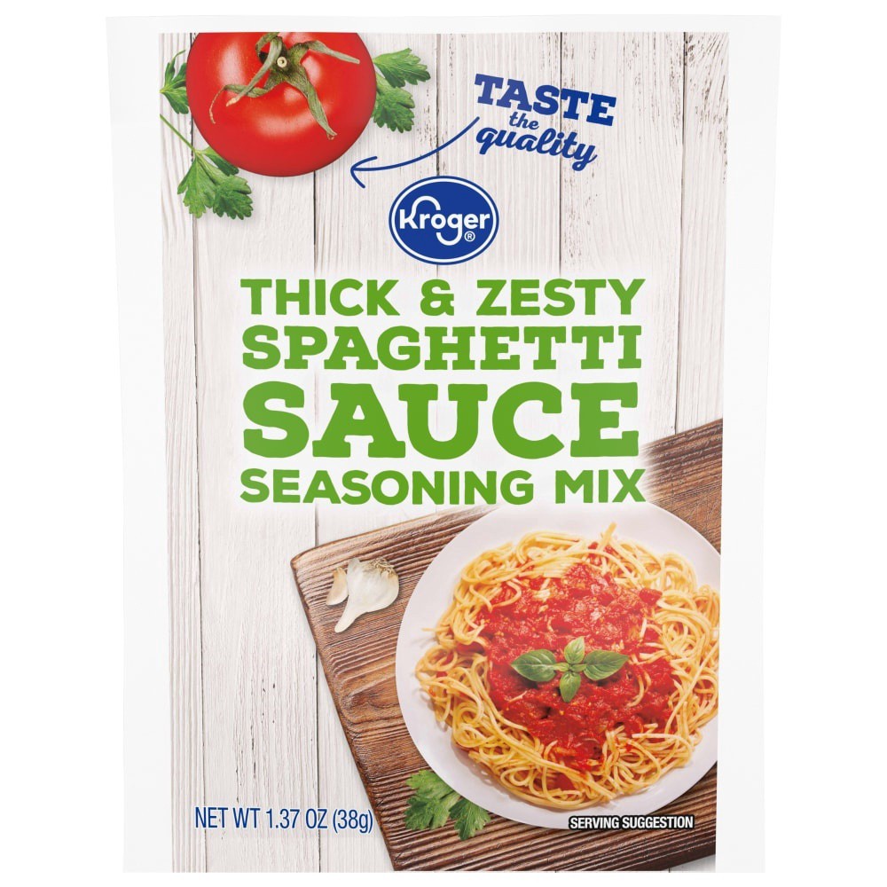 slide 2 of 2, Kroger Thick & Zesty Spaghetti Sauce Mix, 1.37 oz