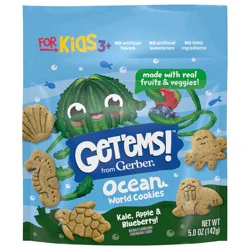 Get''ems! from Gerber Kale, Apple & Blueberry Ocean World Cookies, Kids Snack Made with Real Veggies & Fruits, Iron & Vitamin E