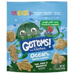 Get''ems! from Gerber Kale, Apple & Blueberry Ocean World Cookies, Kids Snack Made with Real Veggies & Fruits, Iron & Vitamin E
