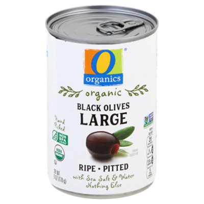 slide 1 of 1, O Organics Olives Ripe Pitted Large, 