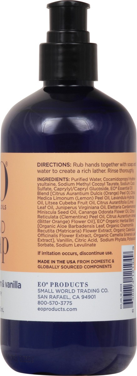 slide 6 of 11, EO Be Happy Orange Blossom & Vanilla Hand Soap 12 fl oz, 12 oz