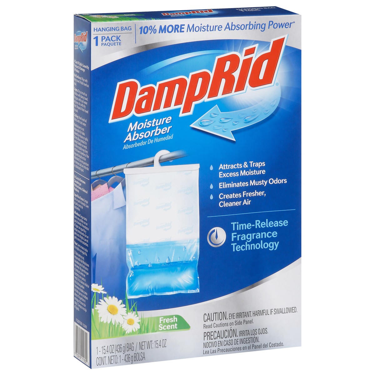 slide 2 of 9, DampRid Moisture Absorber, Fresh Scent, Hanging Bag, 15.4 oz