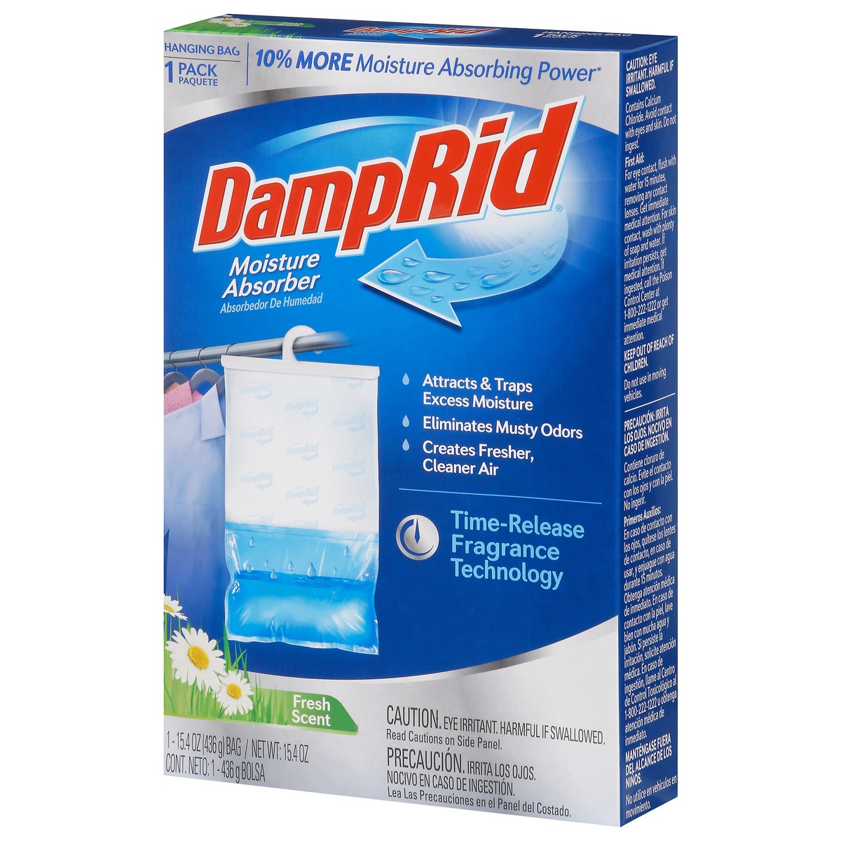 slide 3 of 9, DampRid Moisture Absorber, Fresh Scent, Hanging Bag, 15.4 oz