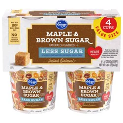Kroger Less Sugar Maple & Brown Sugar Instant Oatmeal Cups