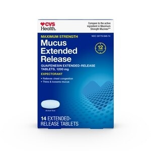 slide 1 of 1, Cvs Health Maximum Strength Mucus Extended Release Tablets, 14 Ct, 14 ct
